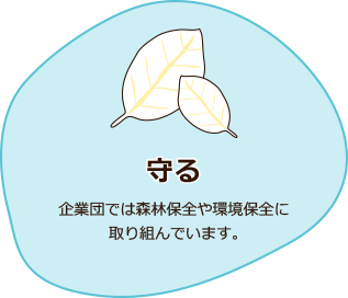 「守る」企業団では森林保全や環境保全に取り組んでいます。